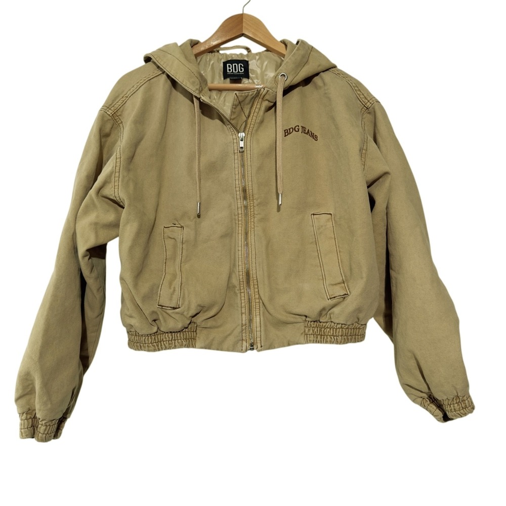 BDG Urban Outfitters‎ Womens Daria Hooded Rugged Canvas Crop Jacket Size Medium